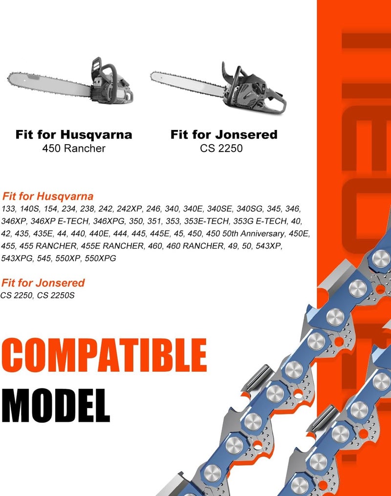 NEO-TEC 20 Inch Chainsaw Chain, .325" Pitch, .050" Gauge, 80 Drive Links Fits for Husqvarna 450 (Rancher), 545 (Rancher), 550 (XP), Craftsman, Jonsered (3 Chains) - Image 3
